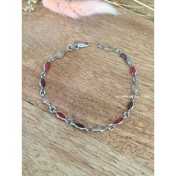 Bracelet cristal de Swarovski couleur dégradé rose violet argent 925/000 rhodié