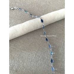 Bracelet cristal de Swarovski couleur dégradé de bleus en argent 925/000 rhodié