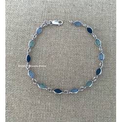 Bracelet cristal de Swarovski couleur dégradé de bleus en argent 925/000 rhodié