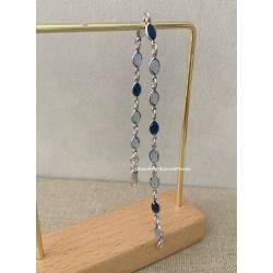 Bracelet cristal de Swarovski couleur dégradé de bleus en argent 925/000 rhodié