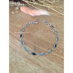 Bracelet cristal de Swarovski couleur dégradé de bleus en argent 925/000 rhodié