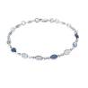 Bracelet cristal de Swarovski couleur dégradé de bleus en argent 925/000 rhodié