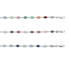 Collier cristal de Swarovski tons violet et rose en argent 925/000 rhodié