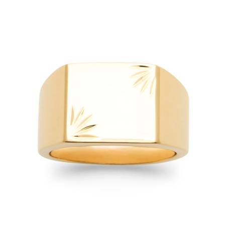 Bague Chevalière En Plaqué or 18 Carats 750/1000 Homme/Femme