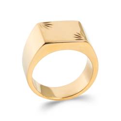 Bague Chevalière En Plaqué or 18 Carats 750/1000 Homme/Femme