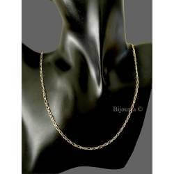 Chaîne Figaro 1-1 - 45CM  Largeur 2MM Plaqué or 18 CARATS 750/000