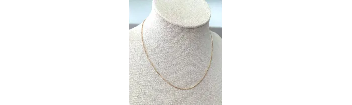 Chaîne Fine Maille forçat 38cm X 1MM Plaqué Or 18 carats 750/000