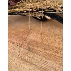 Chaîne Fine Maille forçat 45cm x 1mm En Plaqué Or 18 carats Bijoux Femme