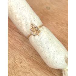 Bague Serpent Et ZIRCONIUM En Plaqué or 18 Carats 5 Microns Tailles 48 à 58