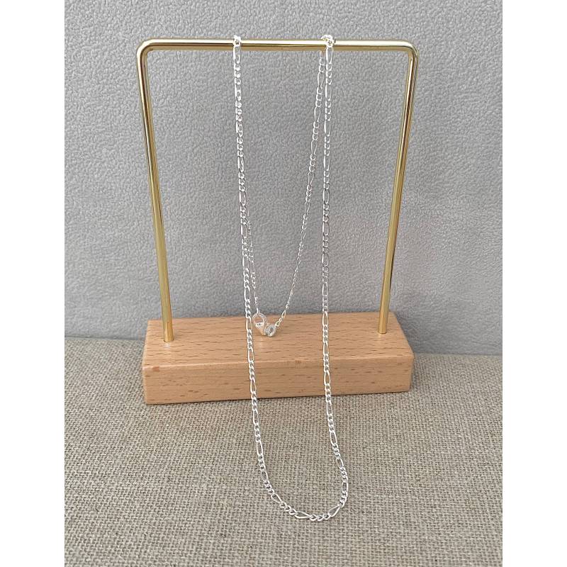 Chaîne Argent Rhodié Maille Figaro Alternée 5 mm - Bijou Homme