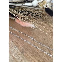 Chaîne Fine Maille Figaro 50 cm Argent Massif 925/1000 Bijoux