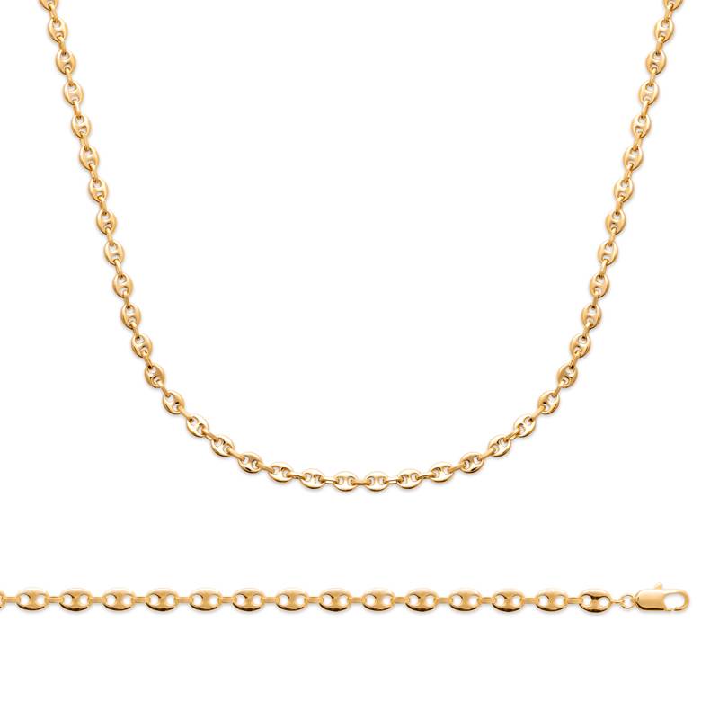 Chaîne Maille Grain De Café 4MM x 45CM Plaqué or 18 CARATS