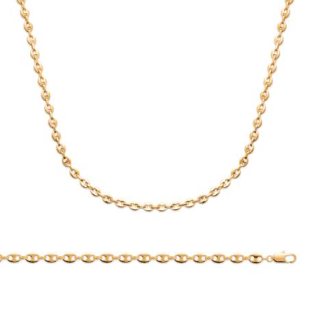 Chaîne Maille Grain De Café 4MM x 45CM Plaqué or 18 CARATS