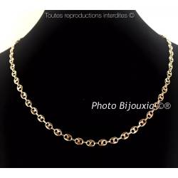 Chaîne Maille Grain De Café 4MM x 45CM Plaqué or 18 CARATS