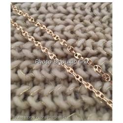 Chaîne Maille Grain De Café 4MM x 45CM Plaqué or 18 CARATS