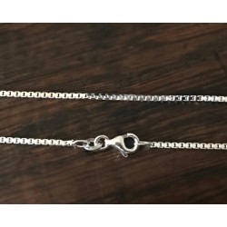 Chaîne 50cm X 1,20mm Maille Vénitienne Reflets Diamantés Argent Rhodié