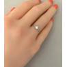 Bague fine solitaire cristal carré en Argent Massif 925/000 Bijoux T.50 à 60