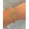 Bracelet jonc ouvert arabesques en plaqué or 18 carats 750/000