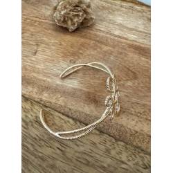 Bracelet jonc ouvert arabesques en plaqué or 18 carats 750/000