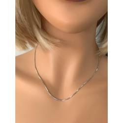 Chaîne 50cm X 1,20mm Maille Vénitienne Argent Massif 925/000 Rhodié