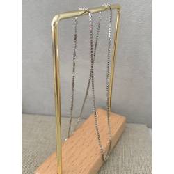 Chaîne 45cm X 1,20mm Maille Vénitienne Reflets Diamantés Argent Rhodié