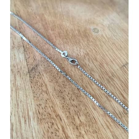 Chaîne 50cm X 1,20mm Maille Vénitienne Argent Massif 925/000 Rhodié