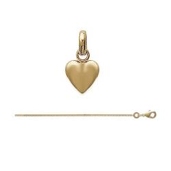 Chaîne Cheville gourmette + petit cœur pendant Plaqué or 18 Carats