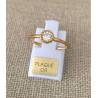 Bague Taille 52 Sertie Cristal Rond Plaqué Or 18 CARATS
