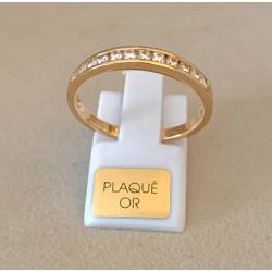 Bague Alliance Empierrée Cristaux ZIRCONIUM Plaqué or 18 Carats T50 à 60