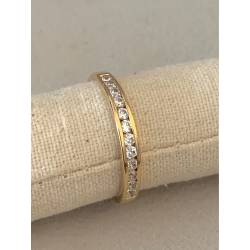 Bague Alliance Empierrée Cristaux ZIRCONIUM Plaqué or 18 Carats T50 à 60