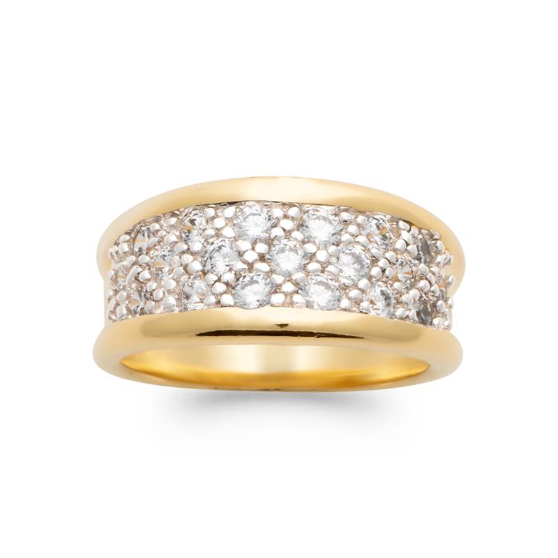 Bague Empierrée Zirconium Plaqué or 18 CARATS T48 à 66