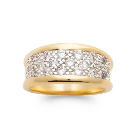 Bague Empierrée Zirconium Plaqué or 18 CARATS T48 à 66