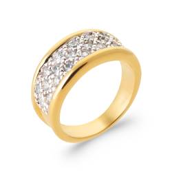 Bague Empierrée Zirconium Plaqué or 18 CARATS T48 à 66