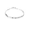 Bracelet Maille Tressée Double Fil Argent Massif 925/1000 Rhodié