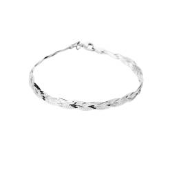 Bracelet Maille Tressée Double Fil Argent Massif 925/1000