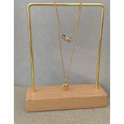 Chaîne Cheville gourmette + petit cœur pendant Plaqué or 18 Carats