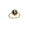Bague portrait Camée résine noire en plaqué or 18 carats 750/000 T52-54-56-58