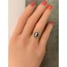 Bague portrait Camée résine noire en plaqué or 18 carats 750/000 T52-54-56-58