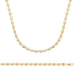 Chaîne 55CM x 6MM Maille Grain De Café Plaqué or 18 CARATS Bijoux