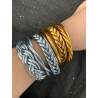 Bracelet jonc tressé bouddhiste véritable couleur argenté