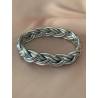 Bracelet jonc tressé bouddhiste véritable couleur argenté