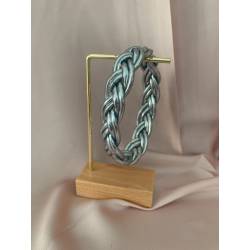 Bracelet jonc tressé bouddhiste véritable couleur argenté