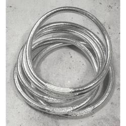 Bracelet jonc lisse bouddhiste véritable 5MM X 6,2CM couleur argenté