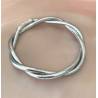 Bracelet véritable jonc bouddhiste modèle twist torsadé couleur argentée