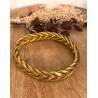 Bracelet véritable jonc bouddhiste tressé couleur or dorée