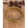 Bracelet véritable jonc bouddhiste tressé couleur or dorée