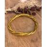 Bracelet véritable jonc bouddhiste twist torsadé couleur or dorée