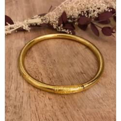 Bracelet jonc lisse bouddhiste véritable 5MM X 6,2CM couleur or dorée