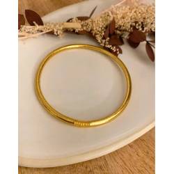 Bracelet jonc fin bouddhiste véritable 3MM X 6,2CM couleur or dorée