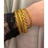 Bracelet jonc fin bouddhiste véritable 3MM X 6,2CM couleur or dorée